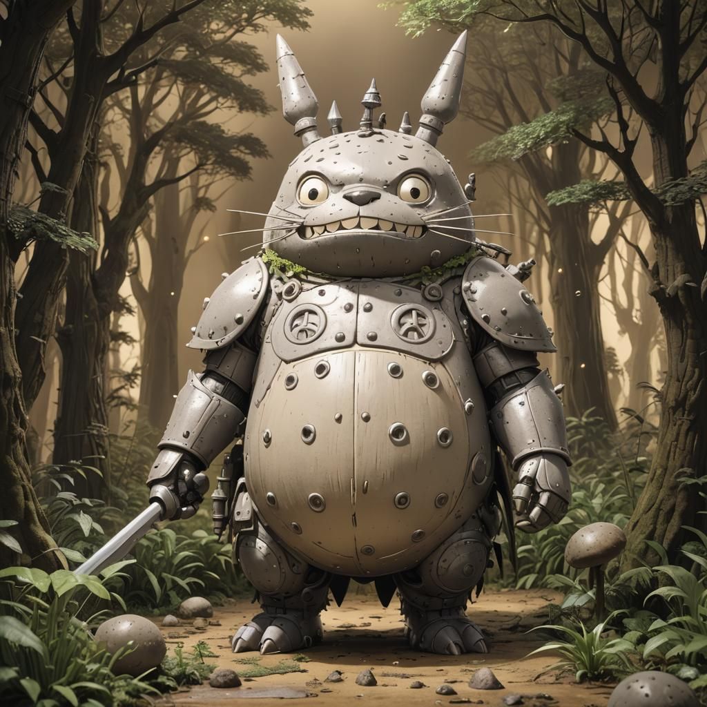 Yeast Totoro Knight Concept Art in 8K