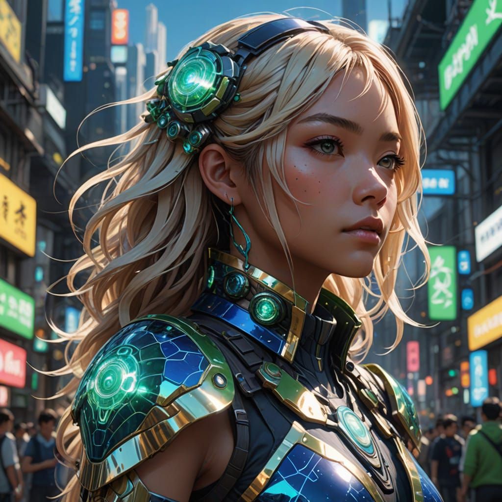 Solarpunk Future Goddess Confronts Frost