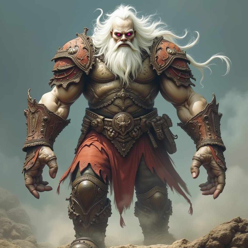 Albino Giant in Leather Armor, Science Fiction Art