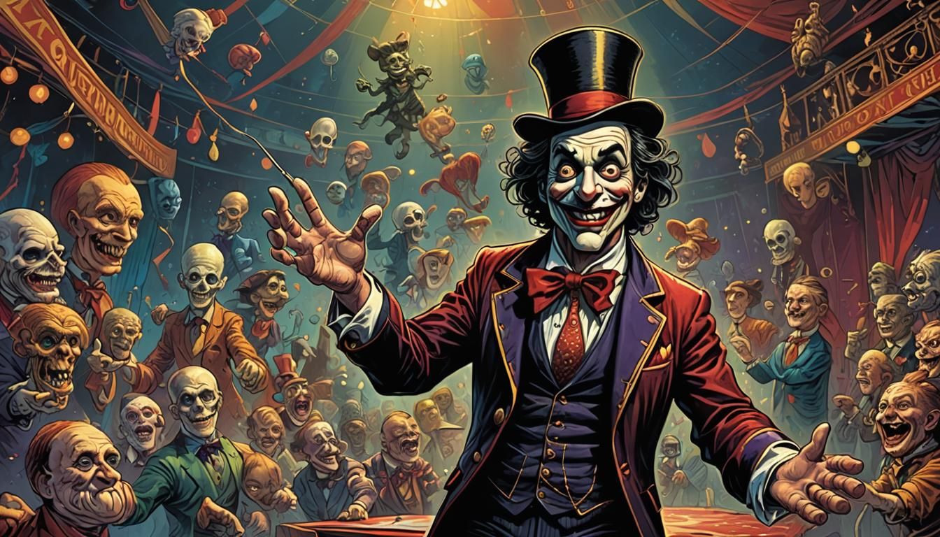 Hypnotist Puppeteer's Comic Book Circus Performance