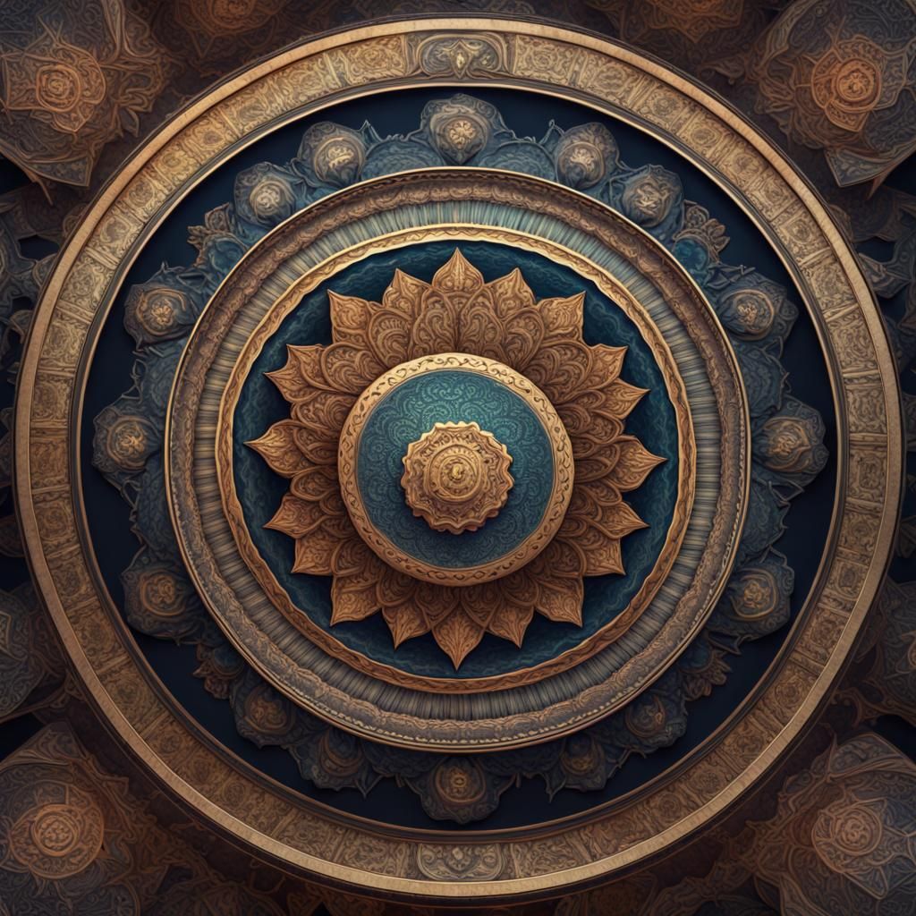 Detailed Money Mandala in Fantasy Concept Art