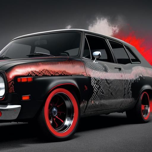 Custom 1973 Ford Pinto Wagon in Psychedelic Art