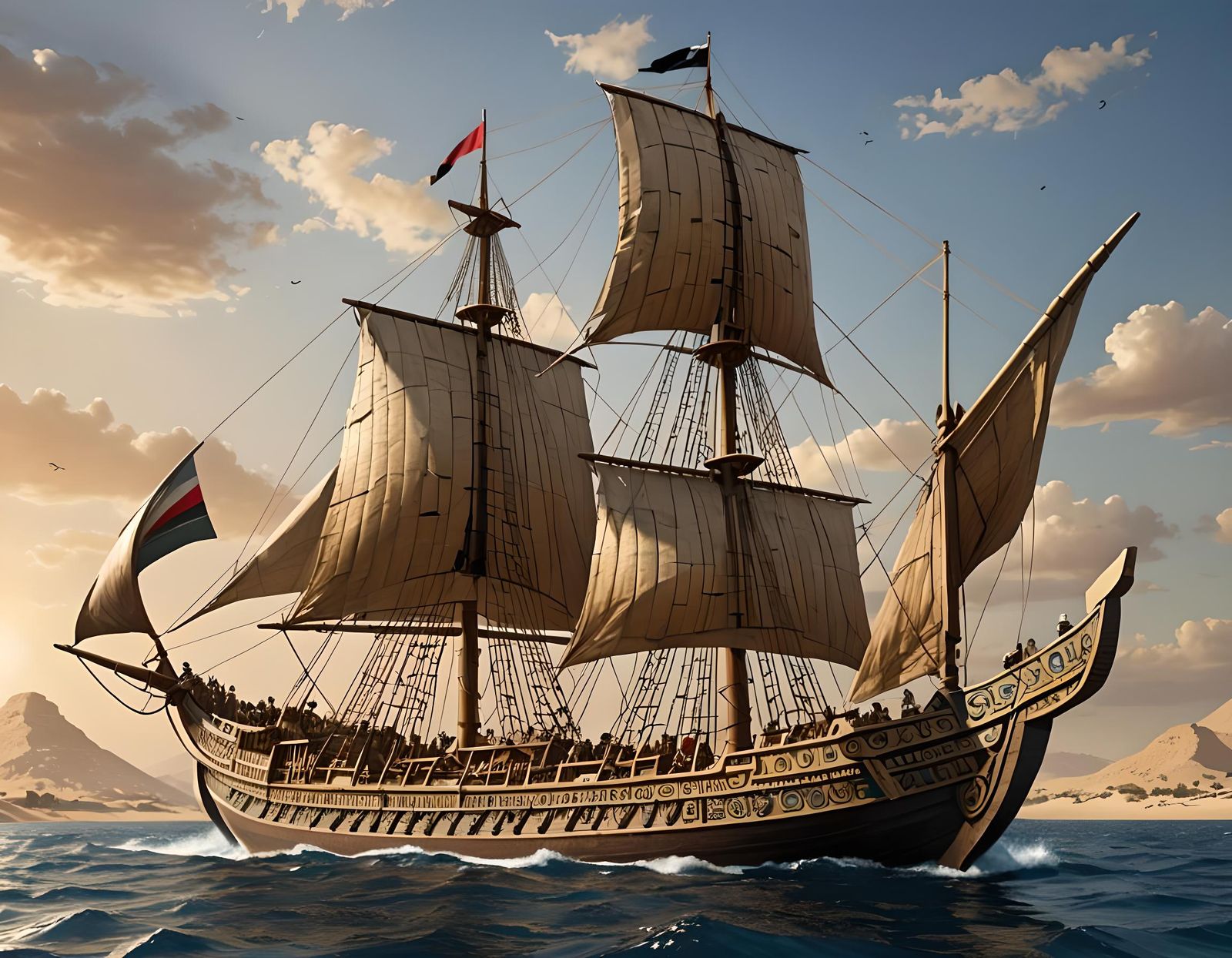 Living Egyptian Trireme Inspired by Ancient Sea Creatures