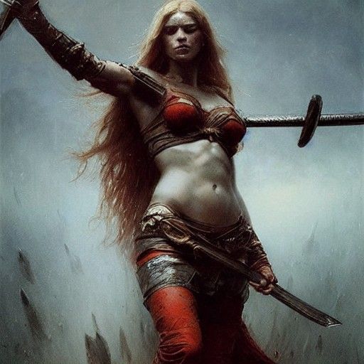 Viking Fox Warrior Princess in Battle