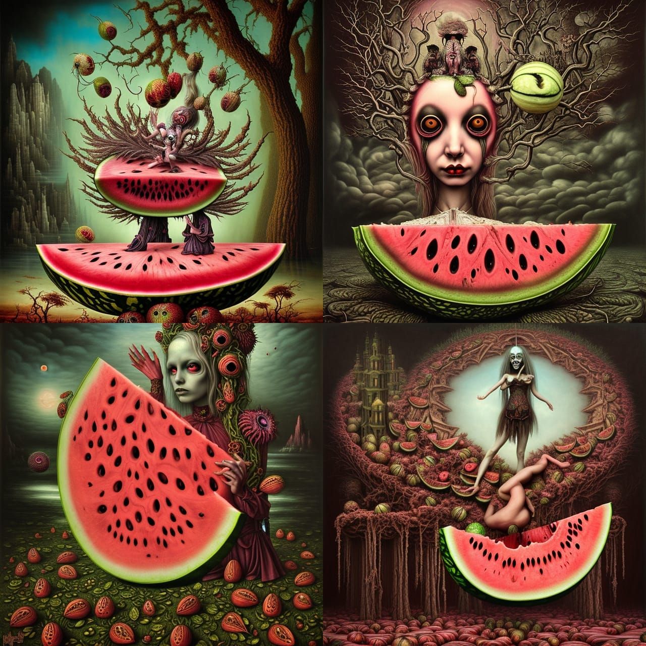 Psychedelic Goddess of Fear in Gothic Renaissance Style