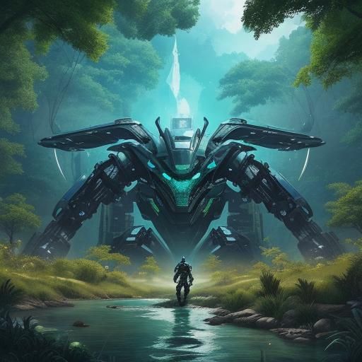 Dragons, Robots, and Nature: A Cyberpunk Fusion