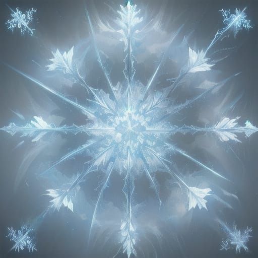 Surreal Snowflake Fractal in Moody, Hyperrealistic Light