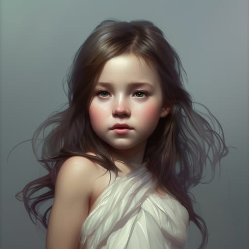 Beautiful Baby Girl Portrait in Detailed Concept Art