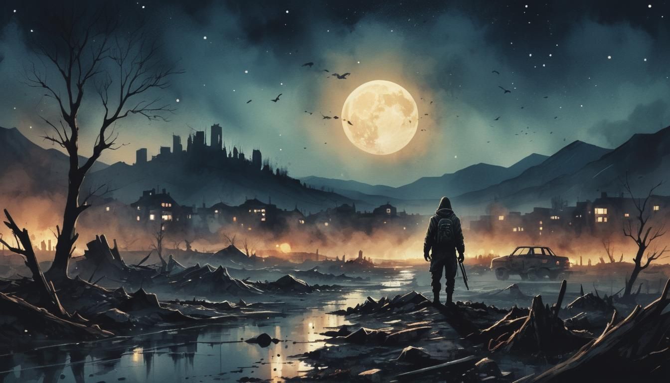 Apocalyptic Horror Descends: A Watercolor Nightmare