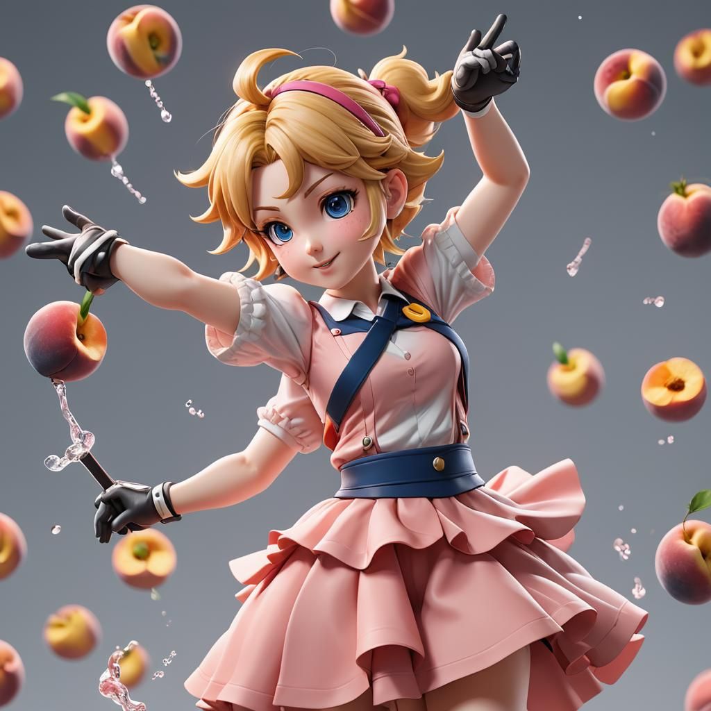 Nintendo Peach Dabbing in 3D Anime Art