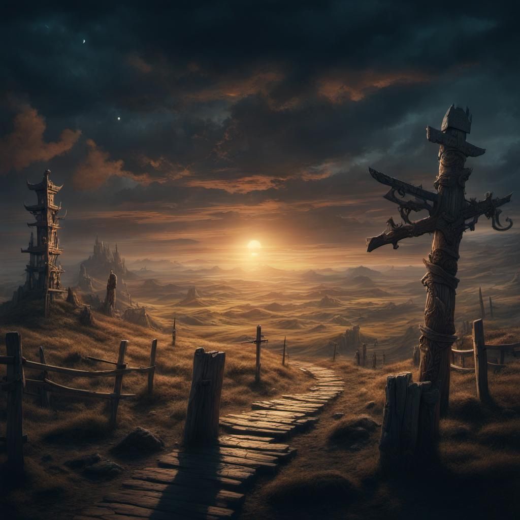 Epic Hero and Runed Waypost in Moonlight