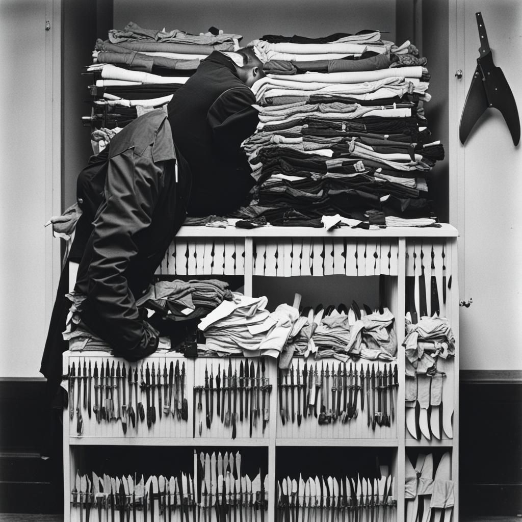 Monochrome Photo of Person Shaped Like Clothes