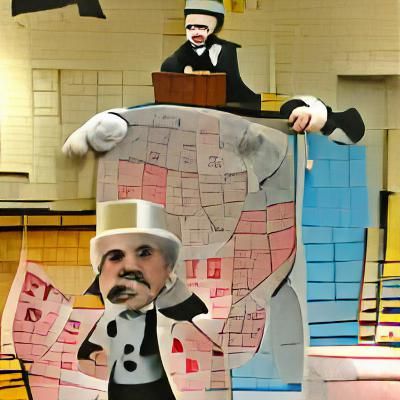 George Clemenceau as Mr. Monopoly Caricature