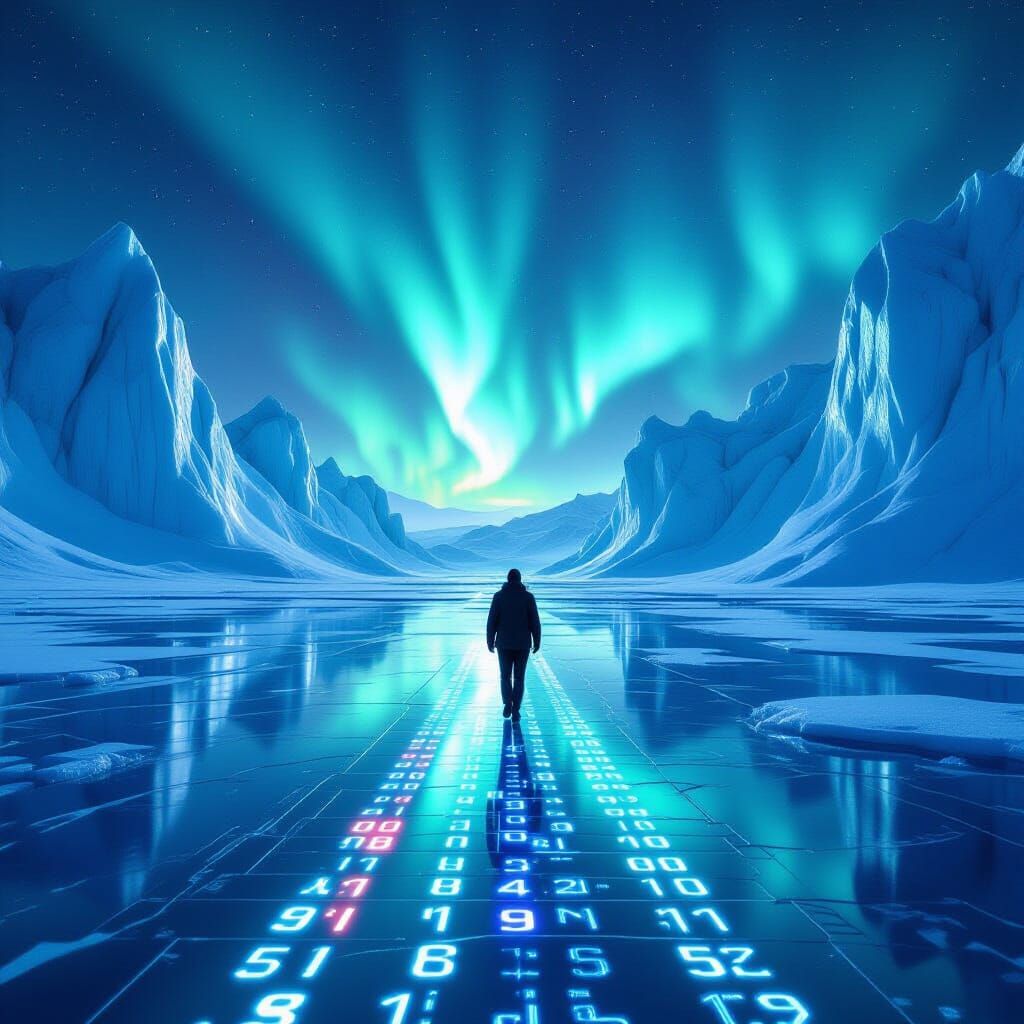 Figure on Number Path in Frozen Alien World