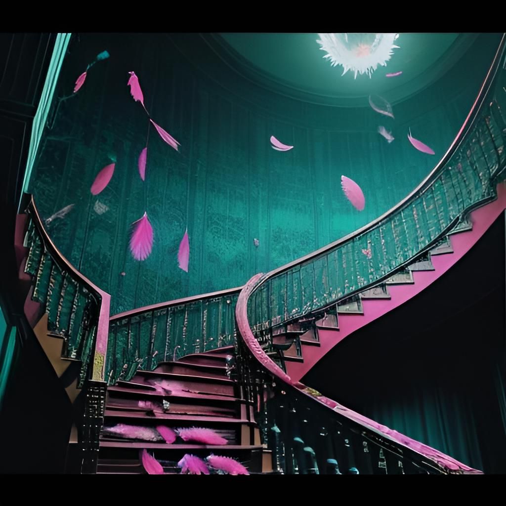 Feathers Cascade Down a Glitching Staircase