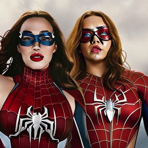 Two Women in Themed Underwear Kissing in Rain