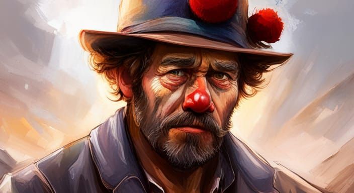 Emmett Kelly at Machu Picchu: Hyperdetailed Portrait