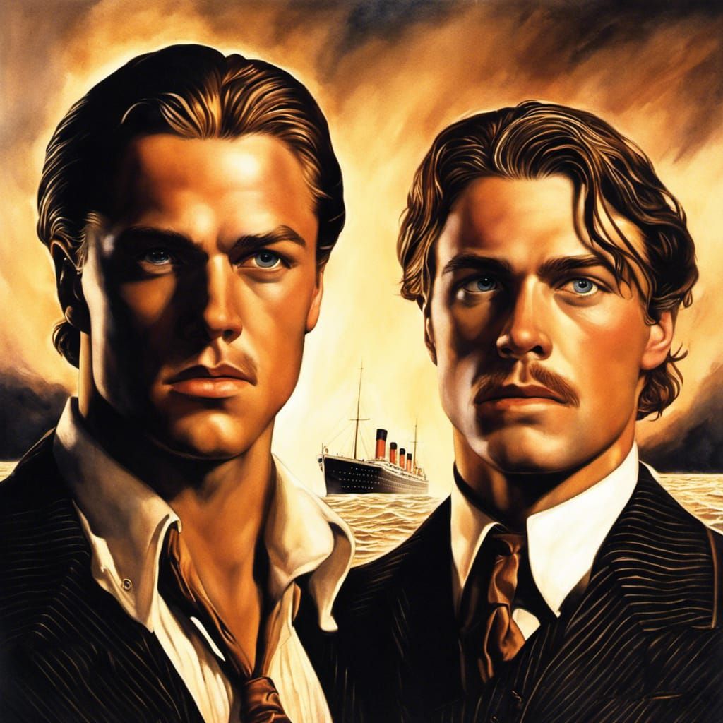 Hyperrealistic Titanic Poster Featuring 1970s Men