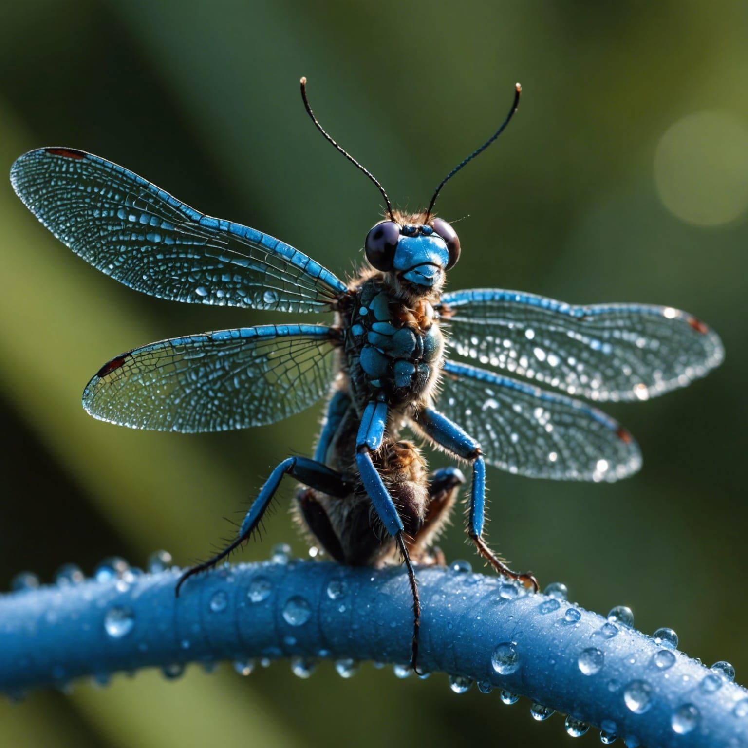 Faun on Dragonfly: Macro Photo in Sinister Forest