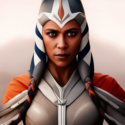Hyper-Realistic Portrait of Ahsoka Tano in Fog