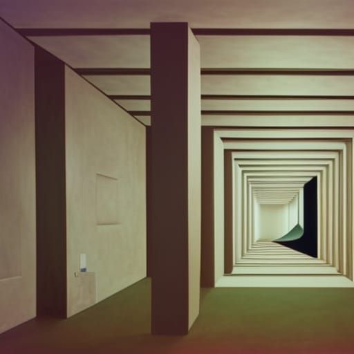 Dreamlike Tunnels: Liminal Space Interior Art