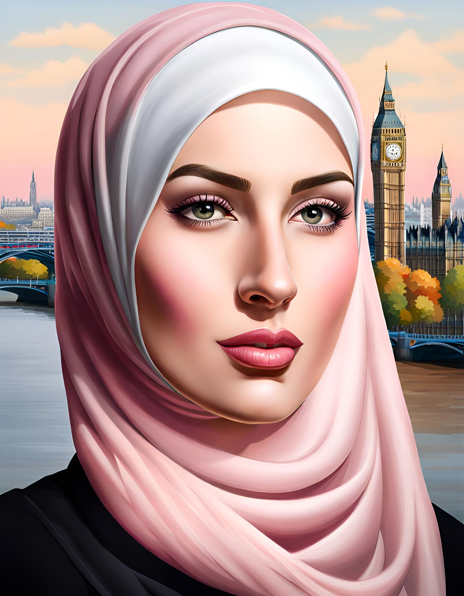 Hyperrealistic Portrait of German Woman in London