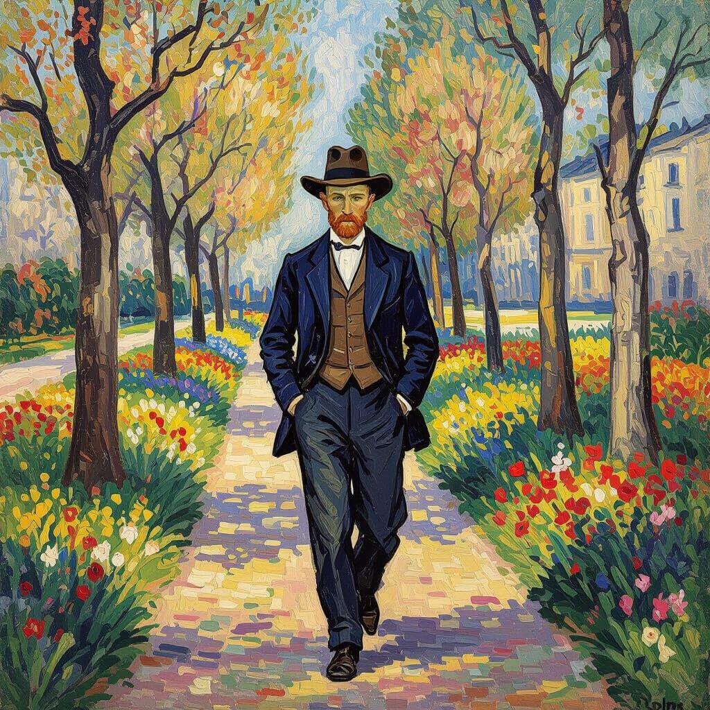 A Stroll in the Park: Impressionist Style