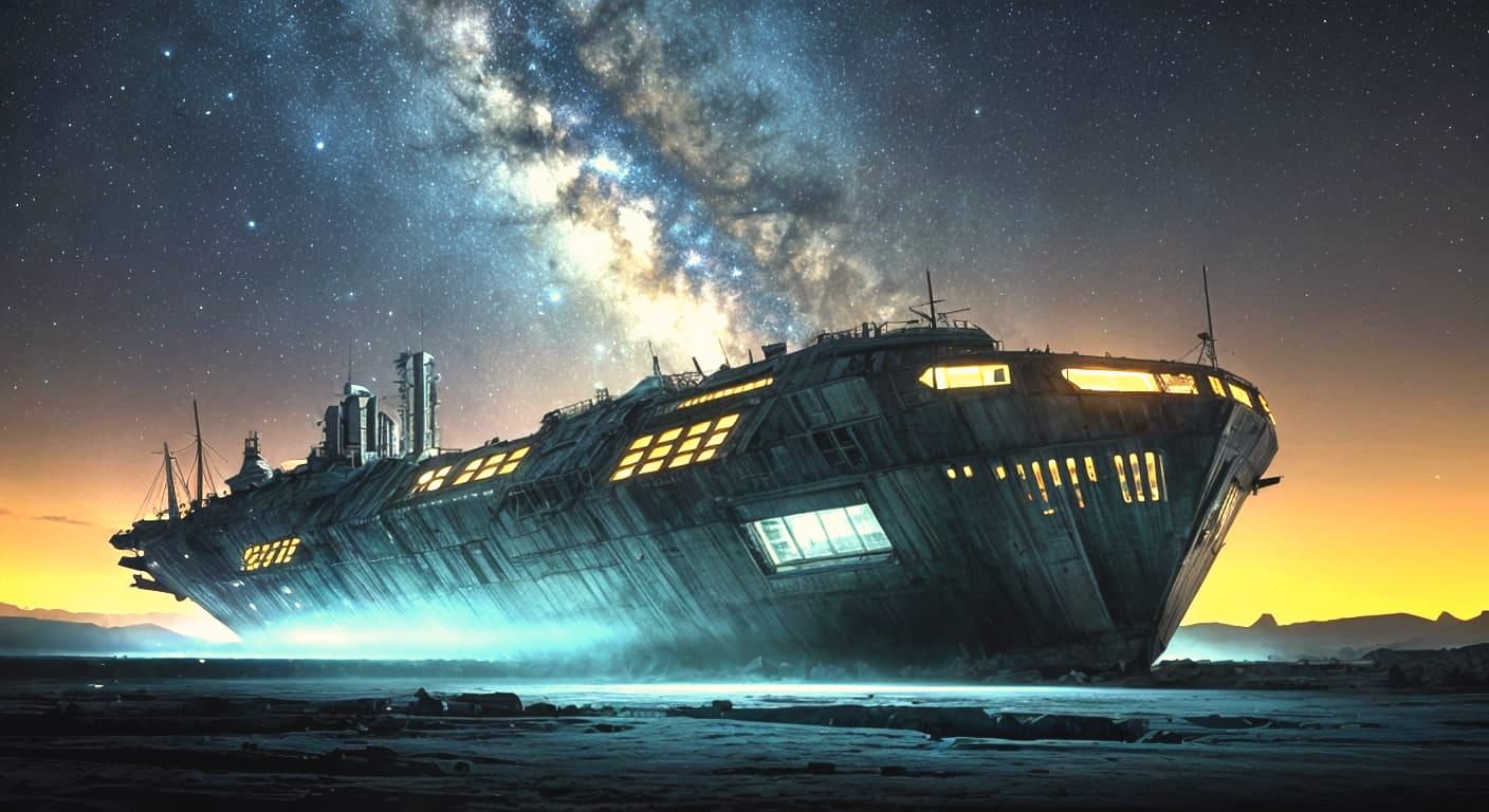 Sci-Fi Wreckage on an Alien World