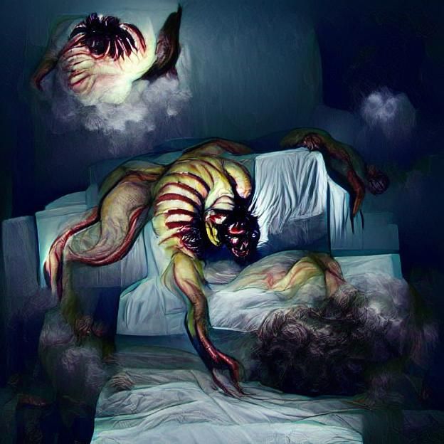 Terrifying Sleep Paralysis Monster Illustration