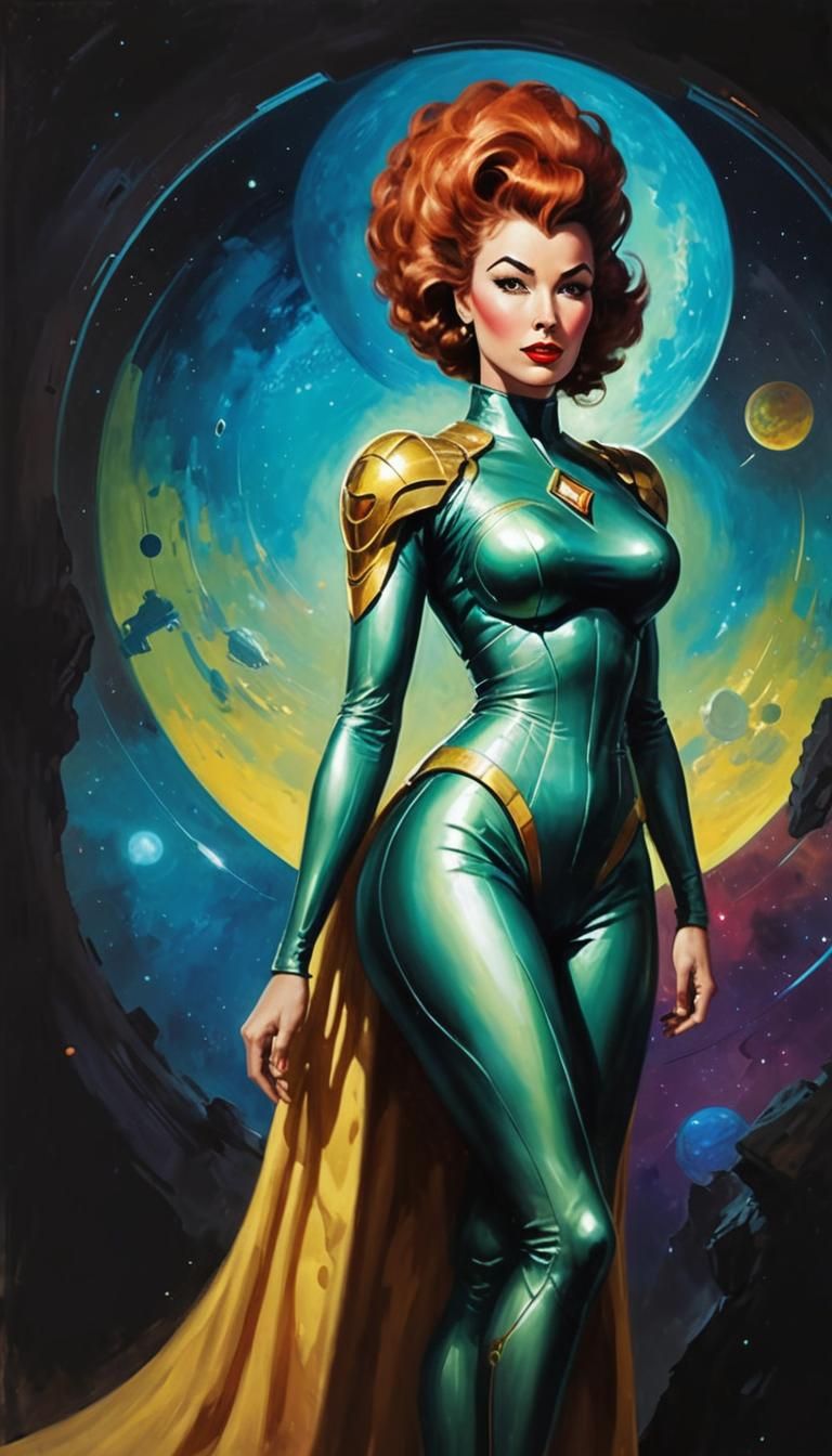 Solarpunk Space Opera Pinup Portrait