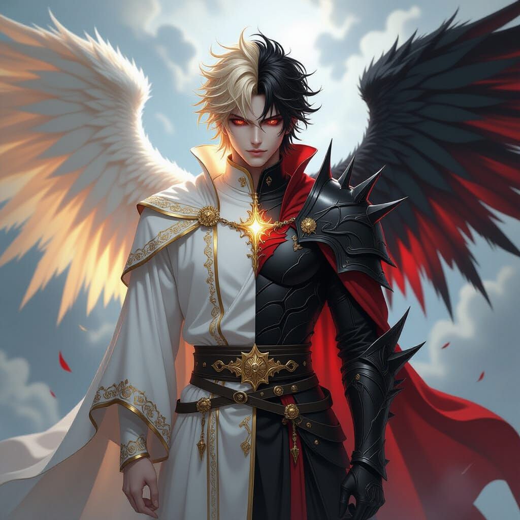 Angelic and Demonic Character in Anime Style