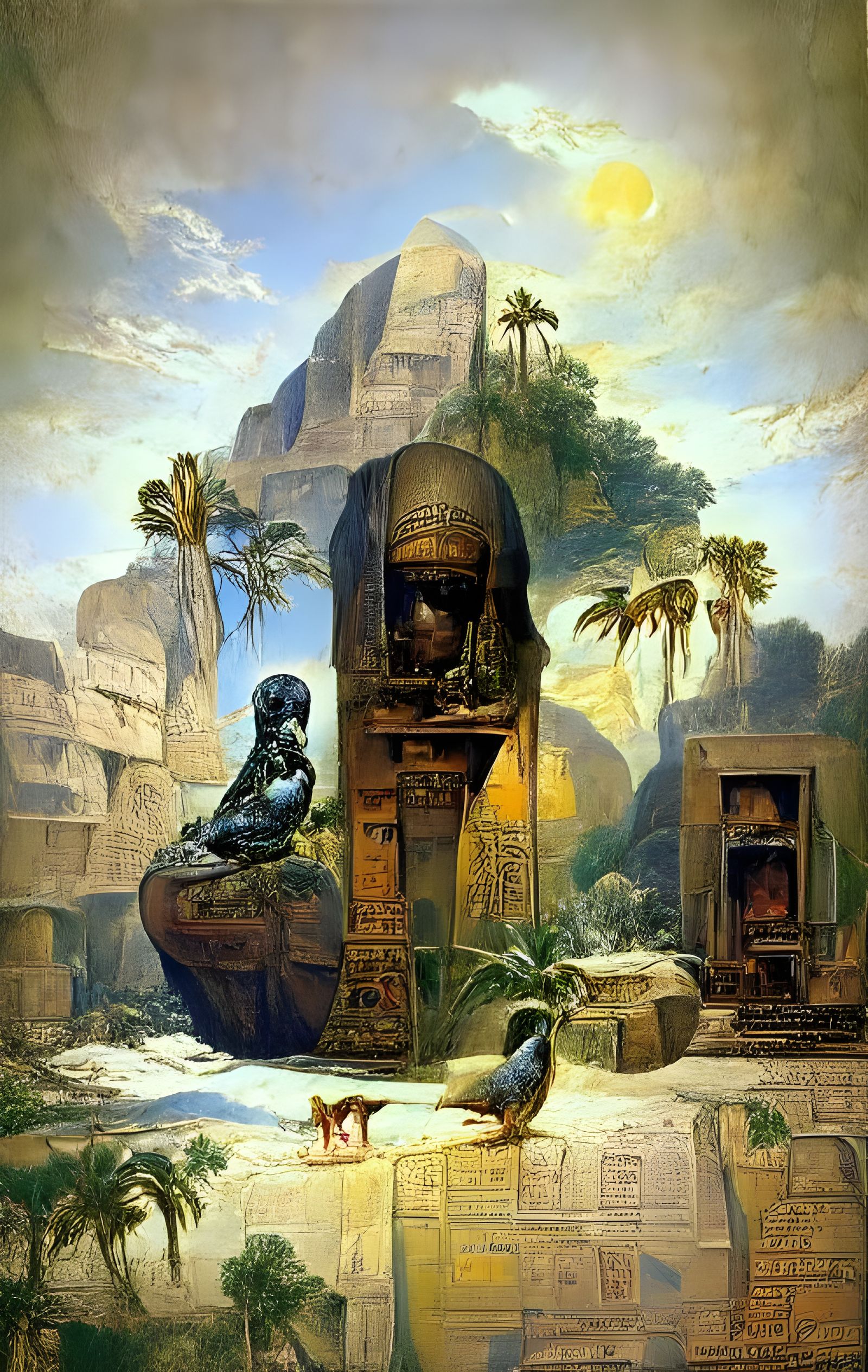 Egyptian Landscape in Classic Painting Style