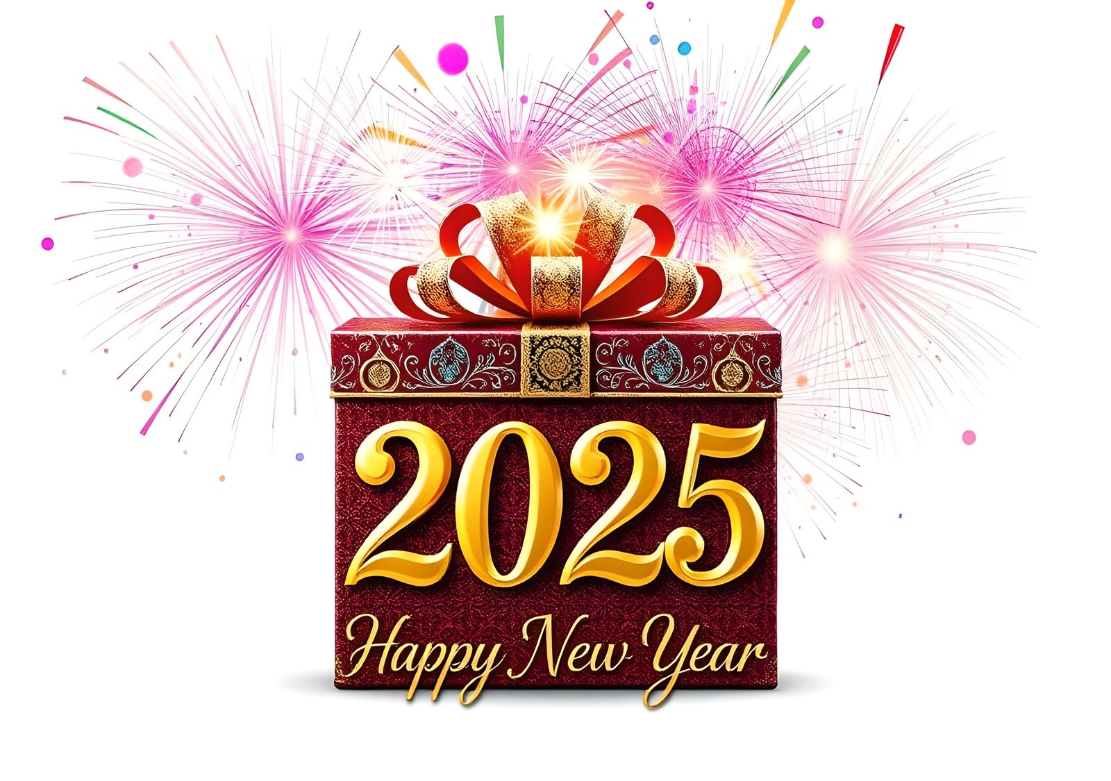 Festive 2025 New Year Celebration with Fireworks