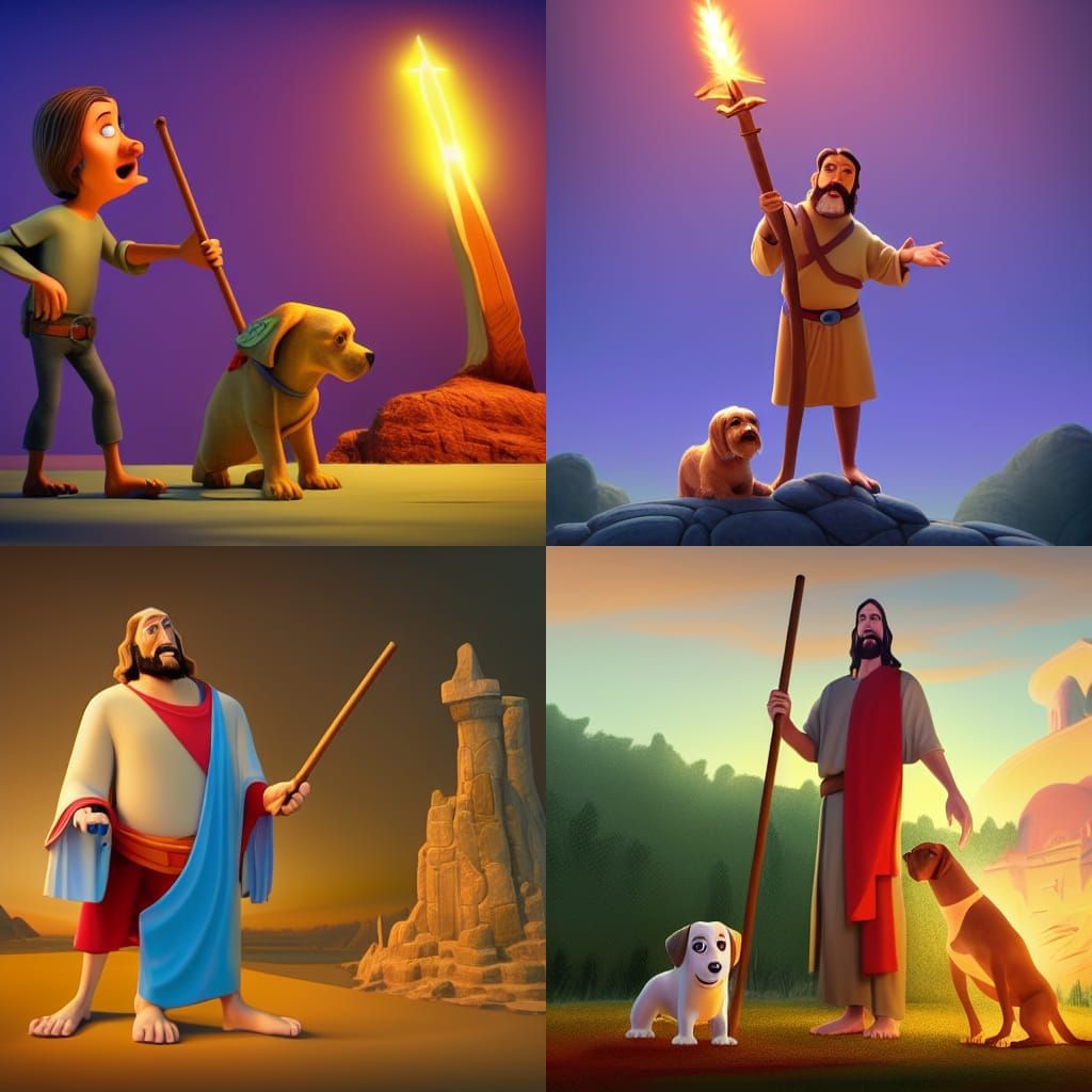 Dog Confronts God: A Pixar-Style Showdown