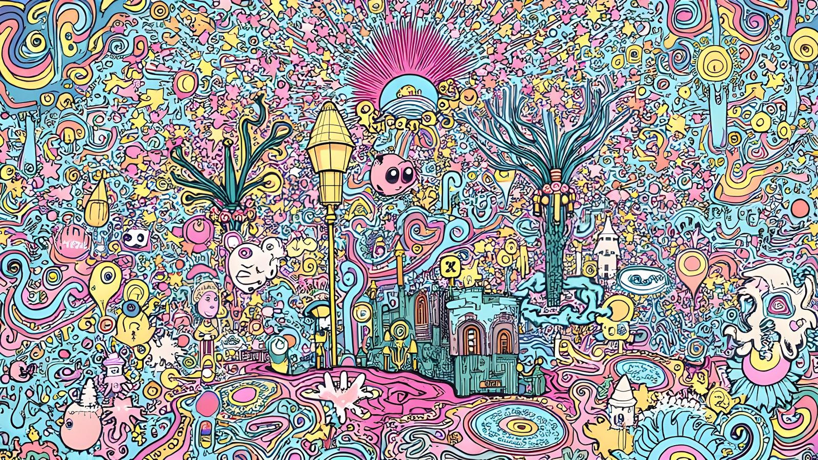 Futuristic Dreamscape in Vibrant Colors