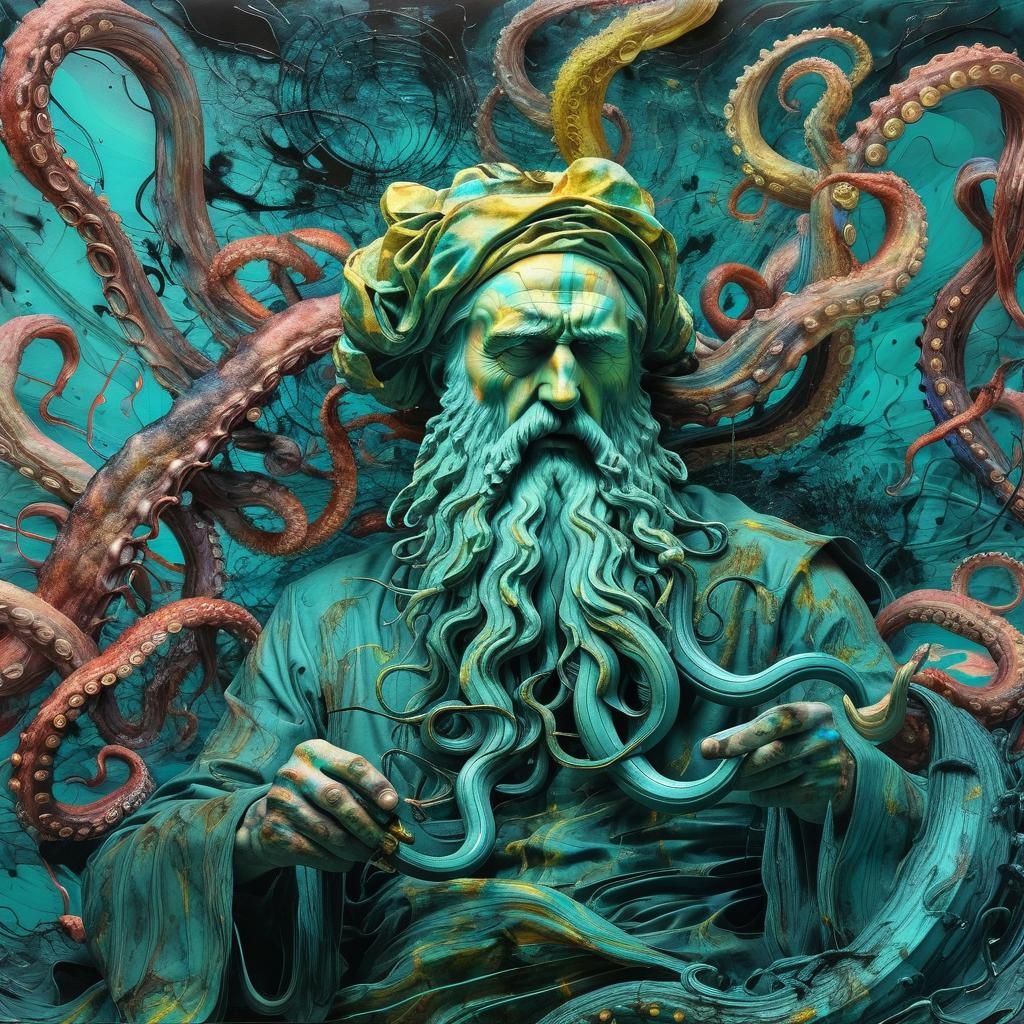 Psychedelic Tentacles in Surreal 3D Art