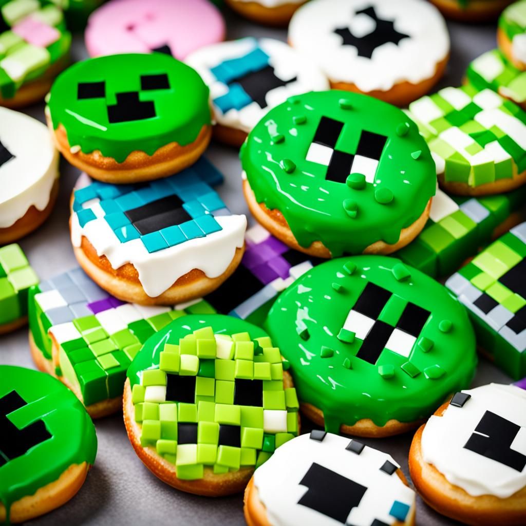Minecraft Creeper Doughnuts: Professional Photography