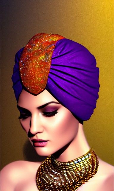 Fantasy Arab Woman Portrait in Digital Art Style