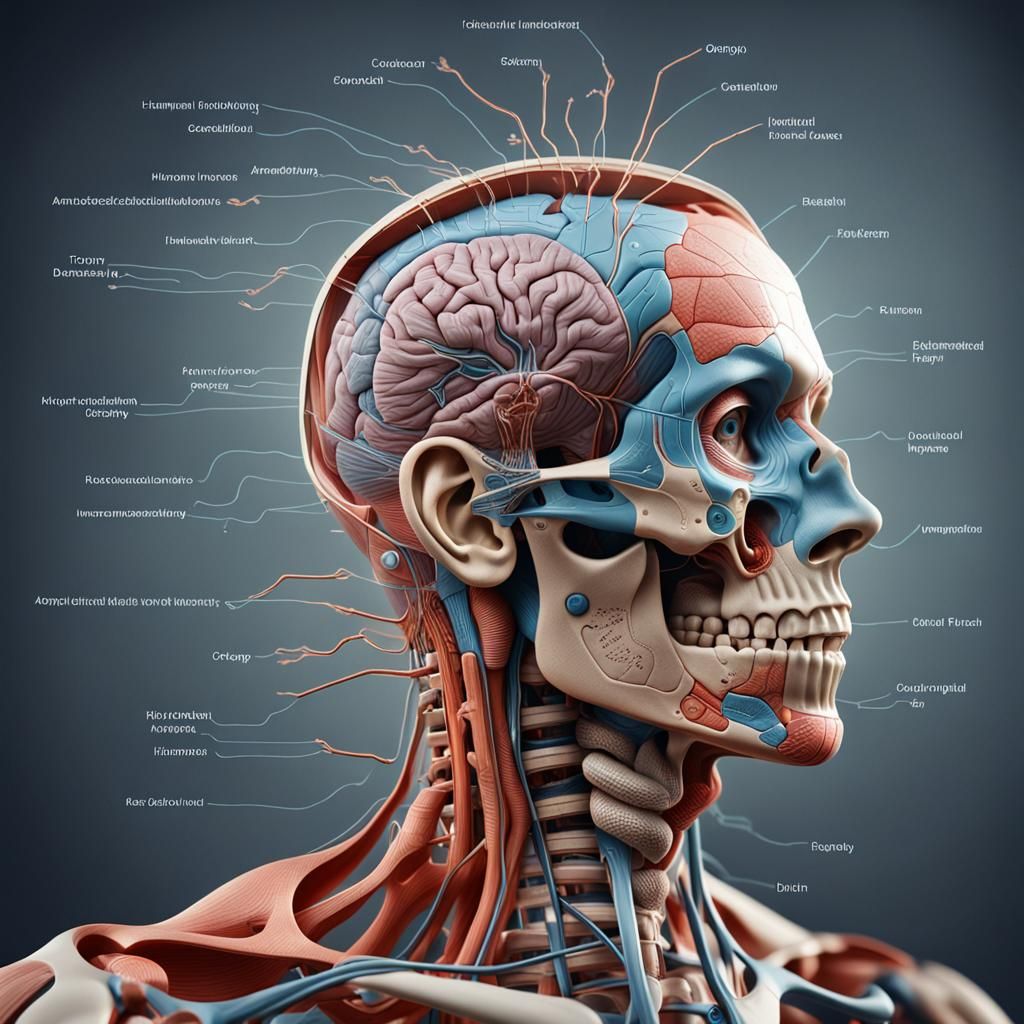 Detailed Human Head Anatomy Infographic