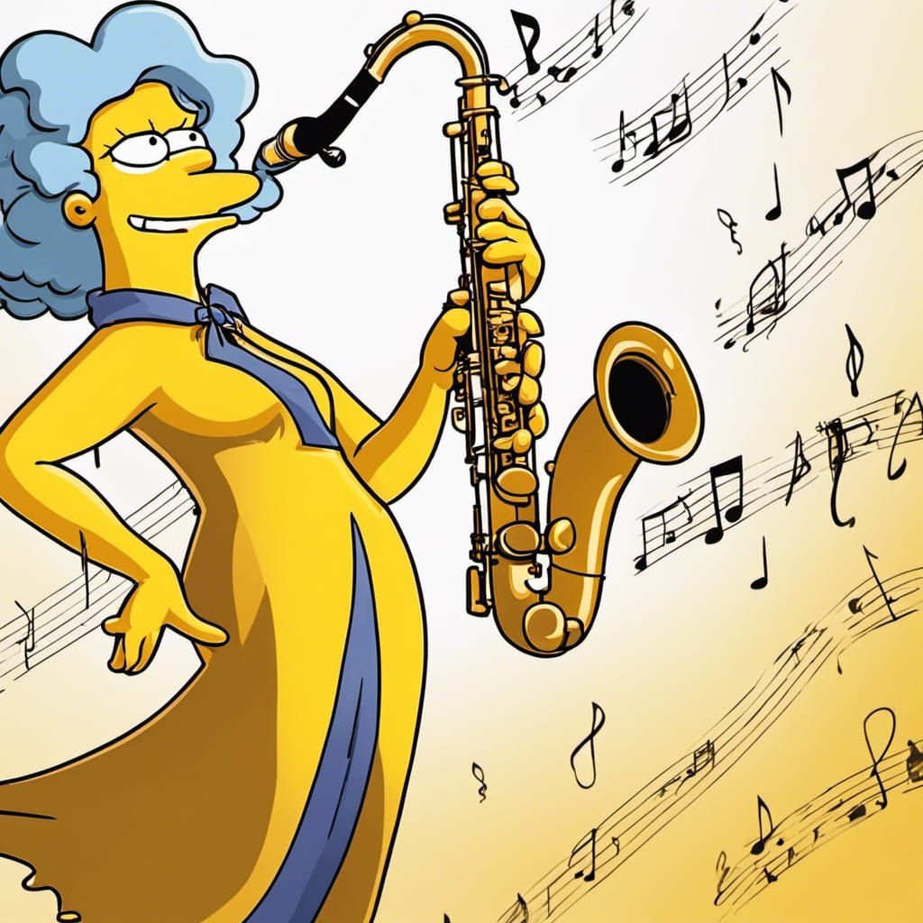 Lisa Simpson's Saxophone Solo in Comic Style