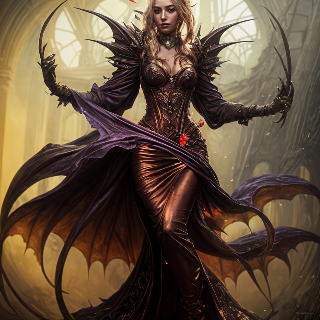 Vampire Squid Queen: Fantasy Character Portrait in 8K