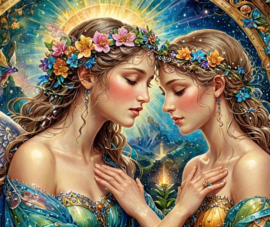 Symbolic Divine Forgiveness in Art Deco Style