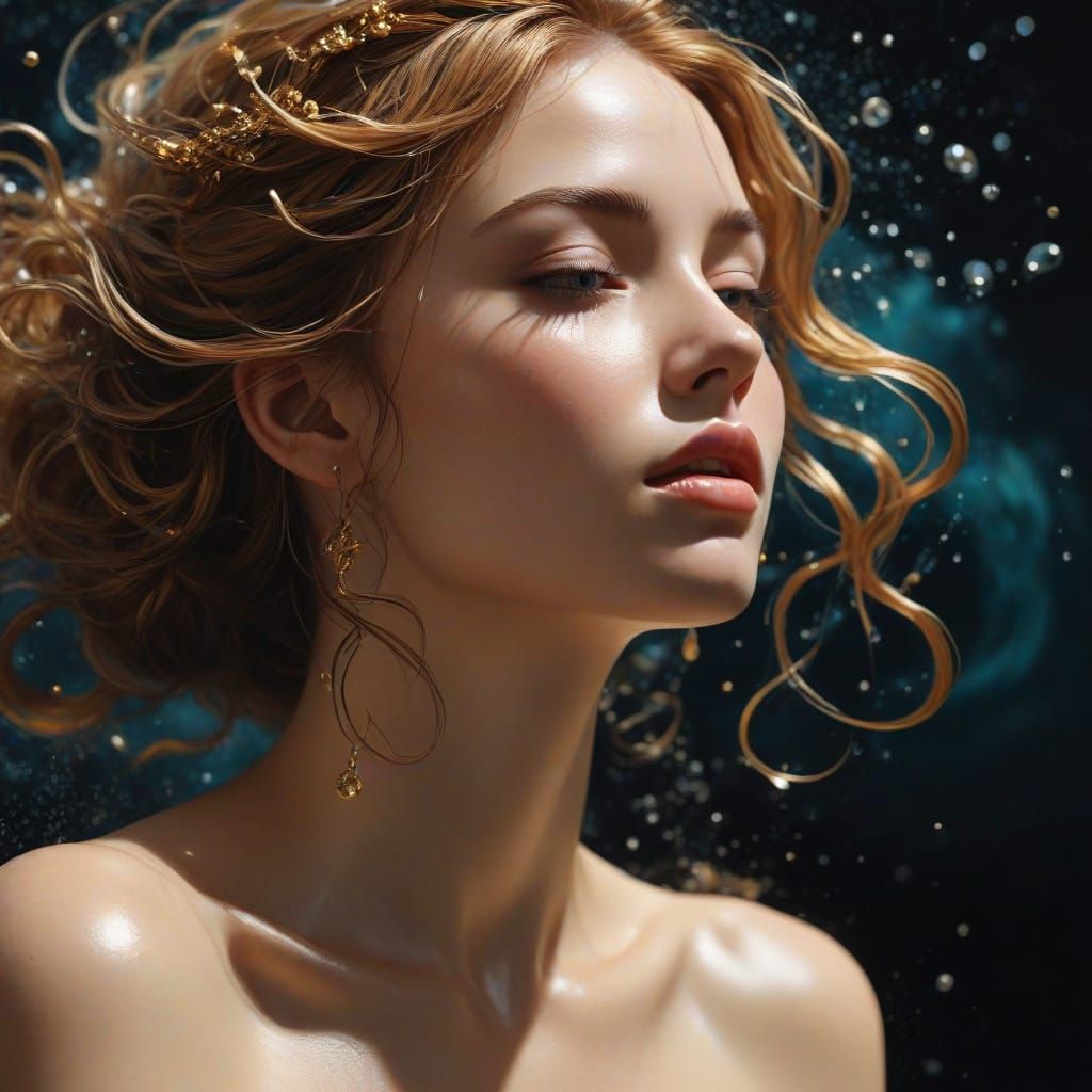 Mythic Woman in Motion: Alcohol Ink Painting