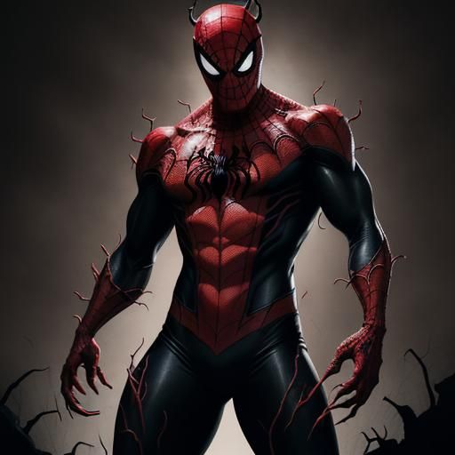 Spider-Carnage: Hyperrealistic Digital Art Portrait