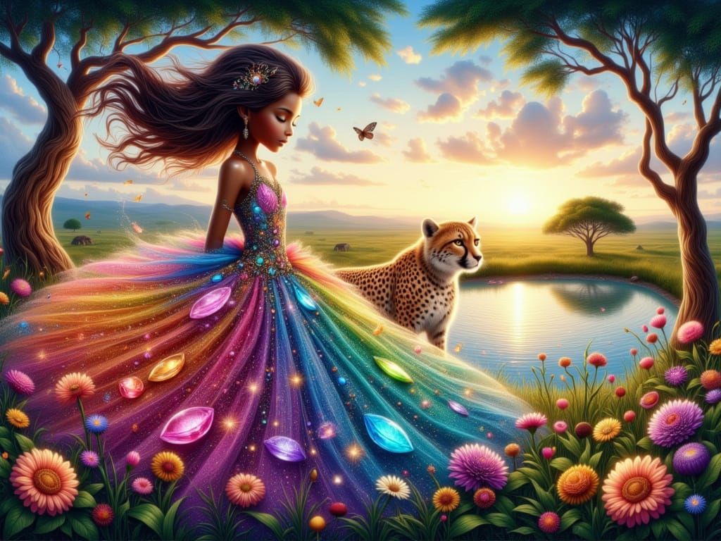 Whimsical Fantasy Portrait in Oil Paint Style