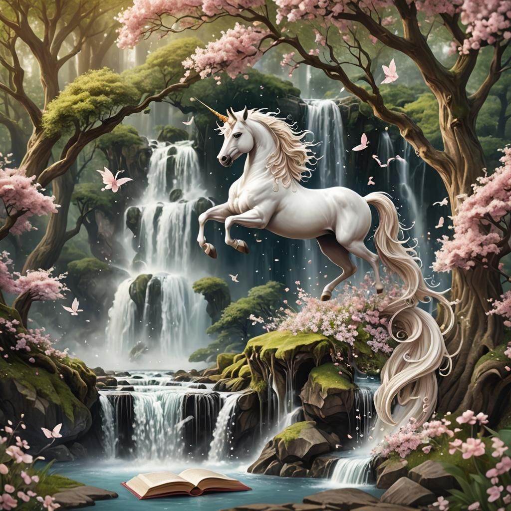 Unicorn's Leap into a Fairy Tale Book