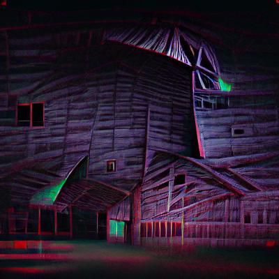 Spooky Barn at Night in 8k Resolution