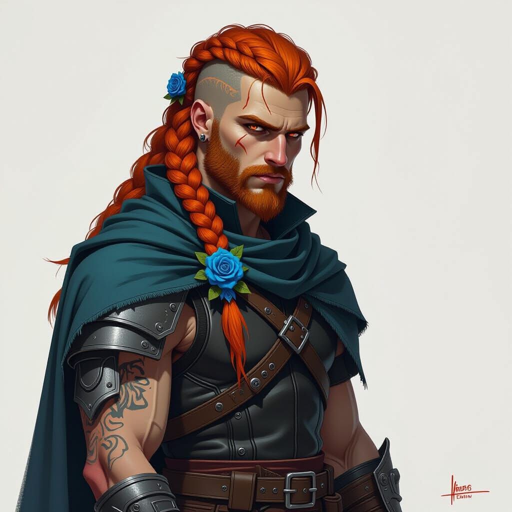 Futuristic Medieval Warrior with Runic Arm