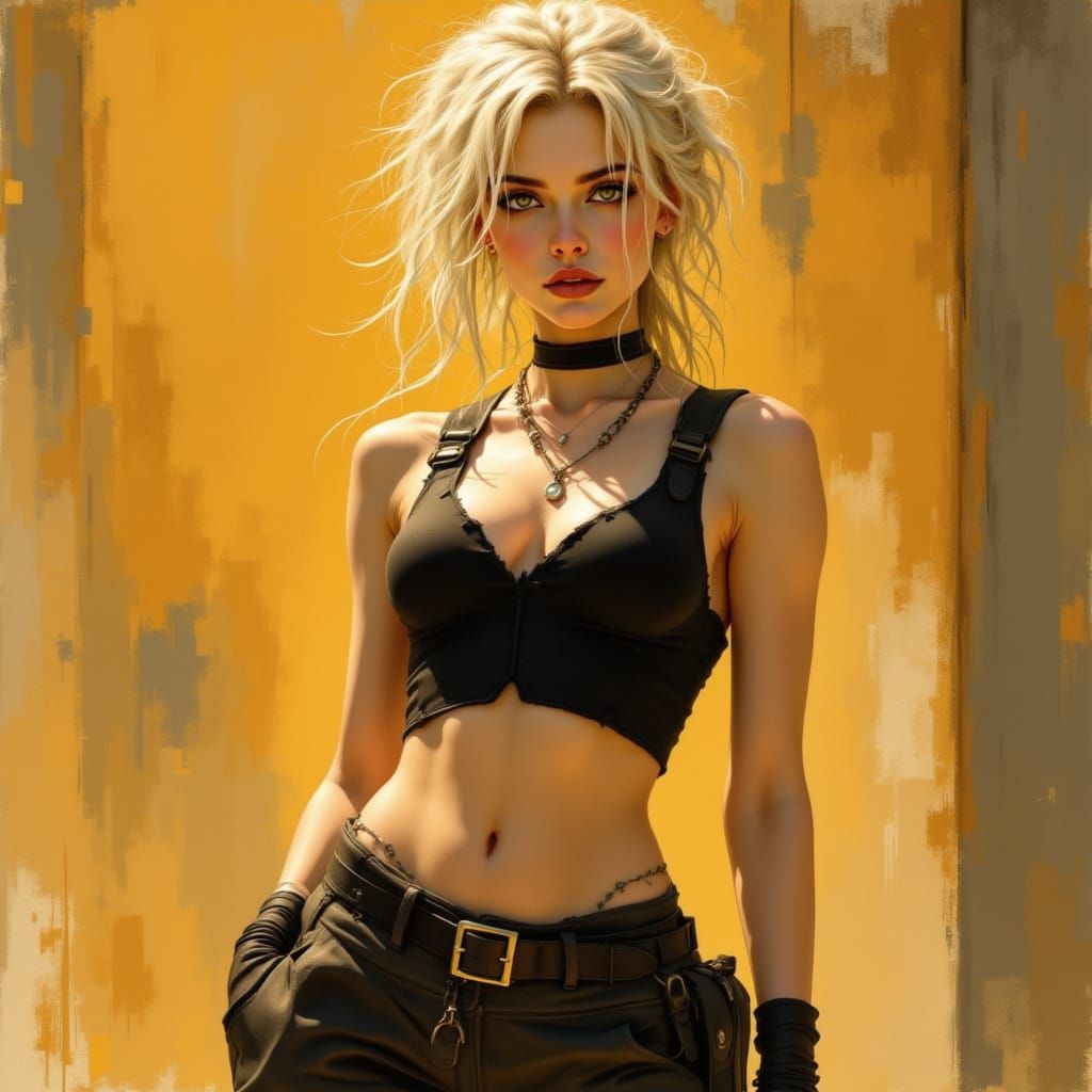 Strong Woman in Elegant Art Nouveau Style