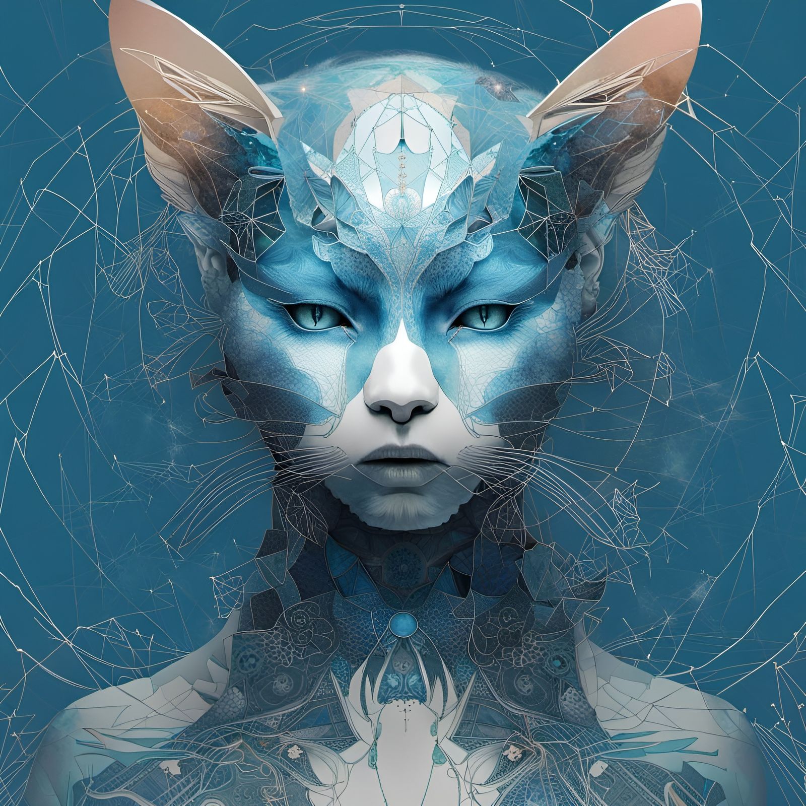 "Blue Cat": cover-art for a fictive band VIII Front side